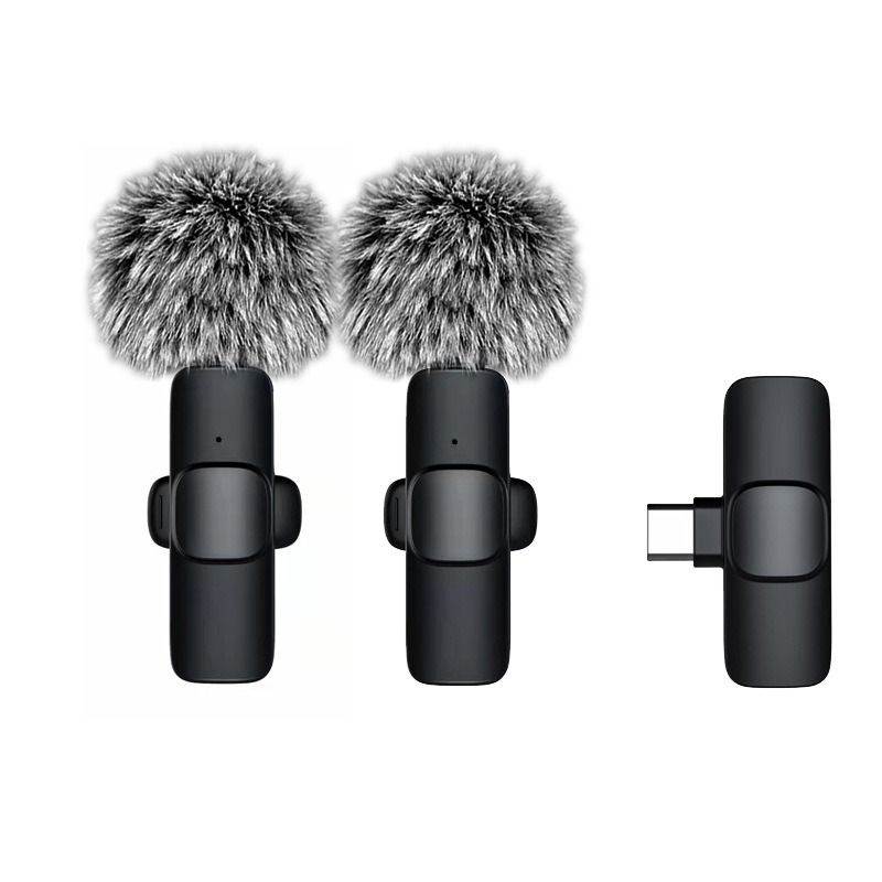 Wireless Lavalier Microphone Double Interface Type-C - Clip-on Microphone for Streaming & Recording