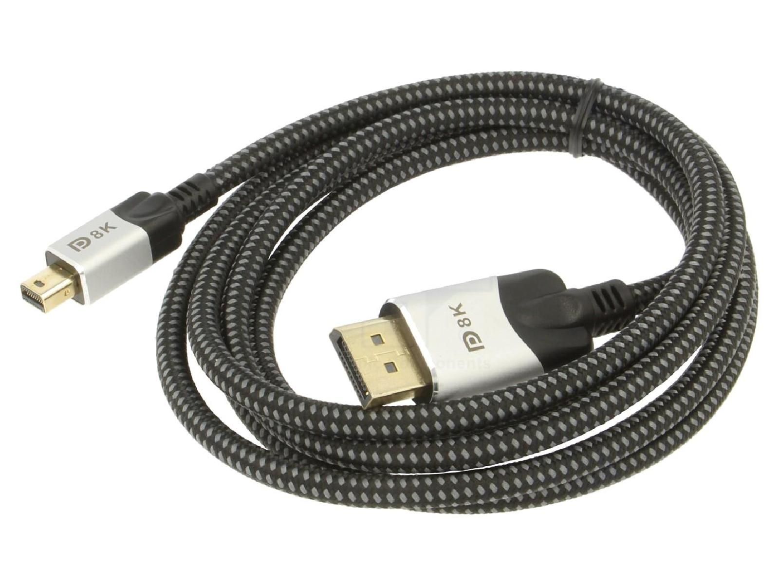 ADNAuto DisplayPort 1.4 Cable, Dual-Sided, 1.8m, Black