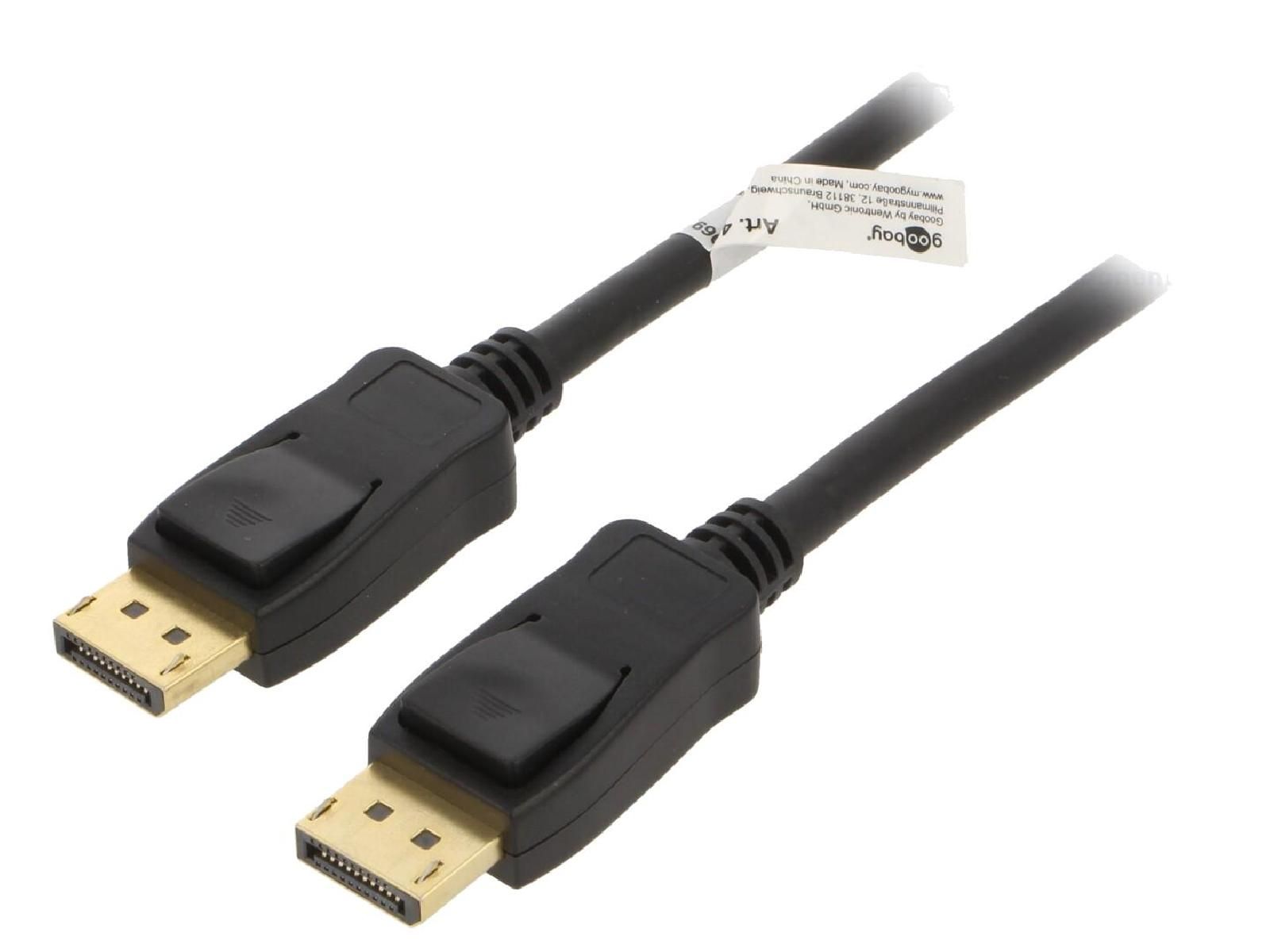 ADNAuto Dual-Sided DisplayPort 1.4 Cable, 1m Black