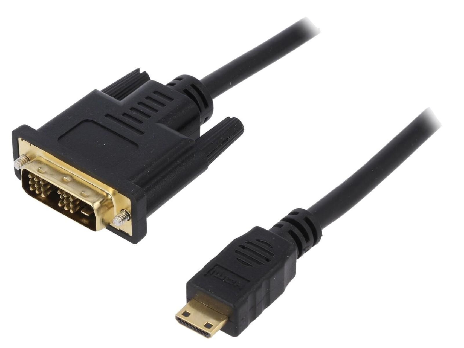 ADNAuto DVI-D to Mini HDMI Cable 2m - Black