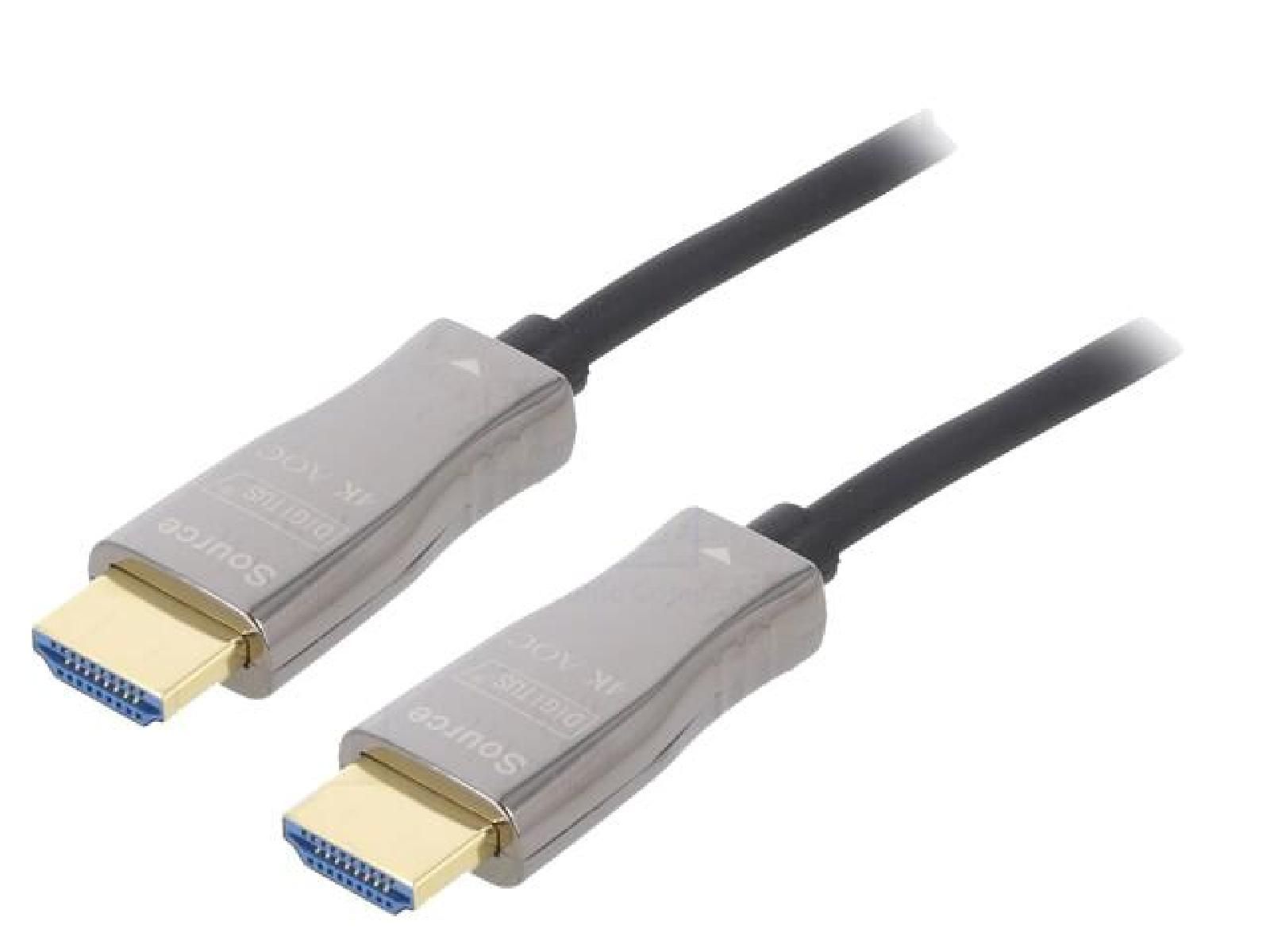 ADNAuto HDCP 1.4, 2.2 & HDMI 2.0 Optical Cable, 4K UHD, 10m - Black