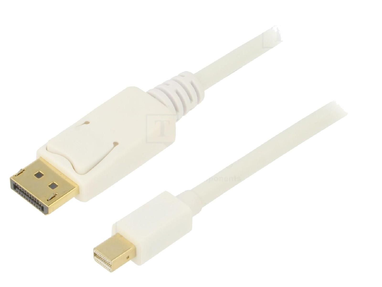 ADNAuto Mini DisplayPort 1.2 Cable, 1.8m, White
