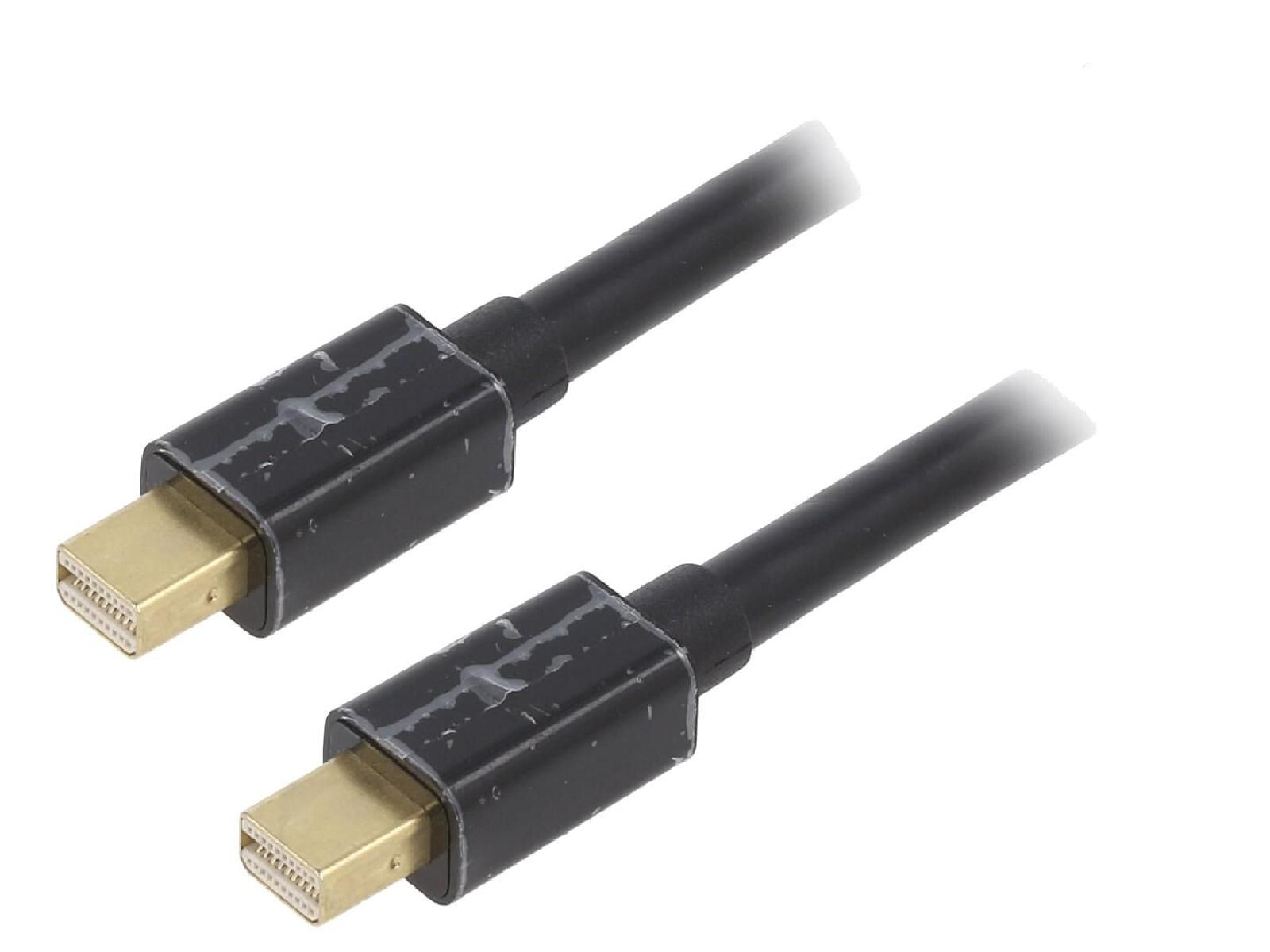 ADNAuto Dual-Sided Mini DisplayPort 1.2 Cable, 1.8m, Black