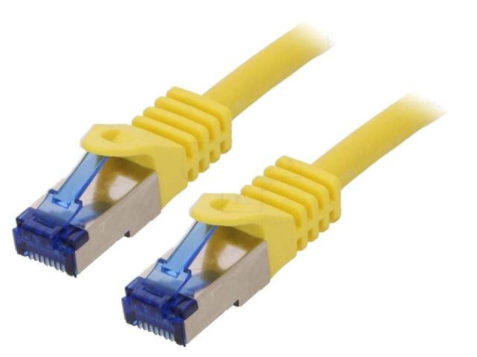 ADNAuto RJ45 Male S-FTP Cat 6a Network Cable - Yellow - 0.5m
