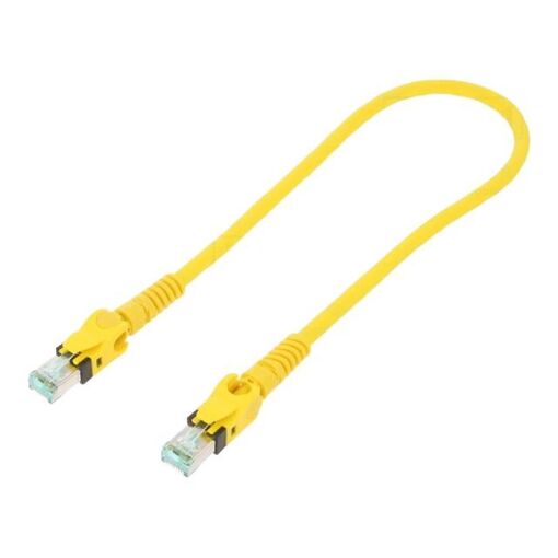 Cabo de red RJ45 macho S-FTP Cat 6a amarillo - 0,5 m