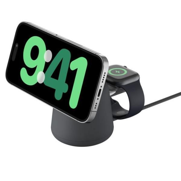 Belkin BoostCharge Pro Wireless Charger for Smartphone and Smartwatch, 15W Fast Charging, Charcoal