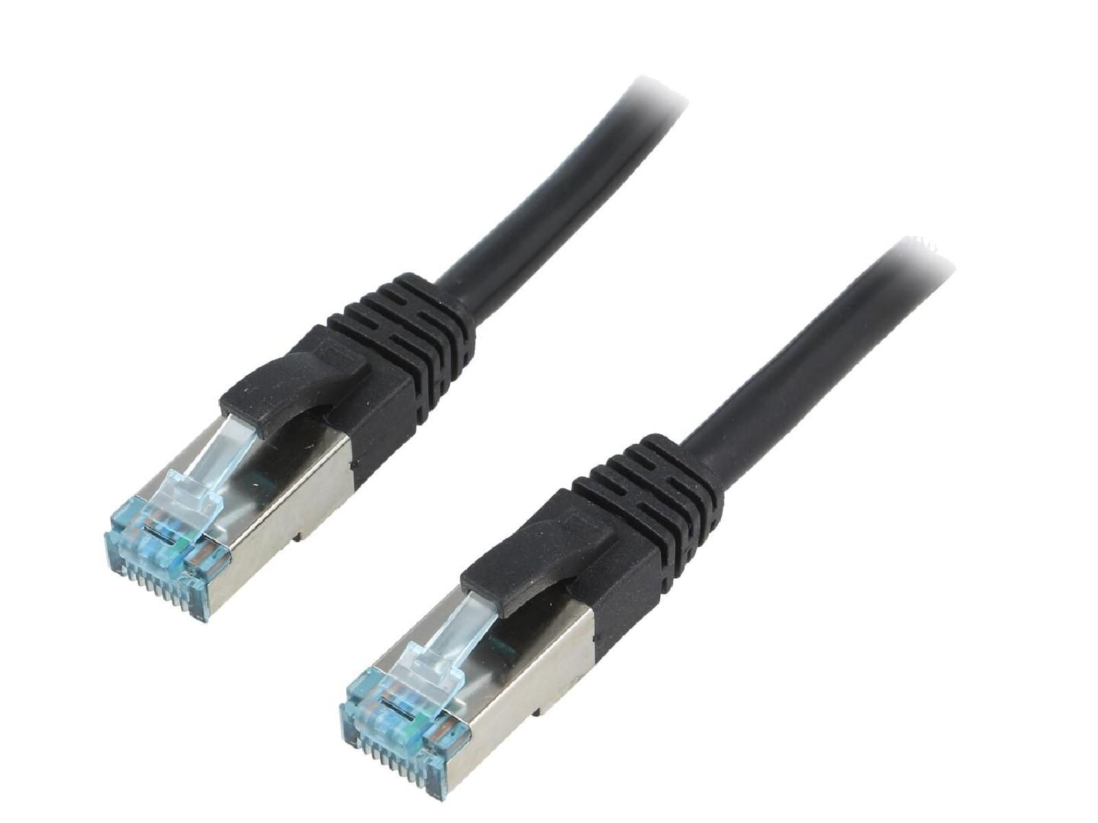ADNAuto Cat 6a S-FTP RJ45 Male Network Cable - Black - 10m