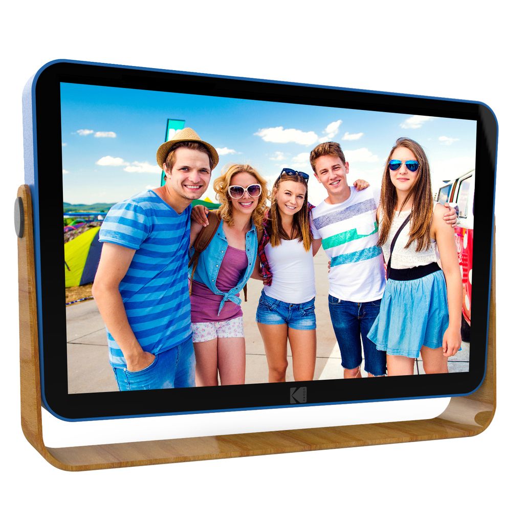 Kodak RWF-108V 10" Digital Photo Frame, Wi-Fi, IPS Touch Screen 1280x800, 32GB Storage, WiFi 6 Dual Band, 4000mAh Battery, App Control, Multimedia Player - Blue - Refurbished
