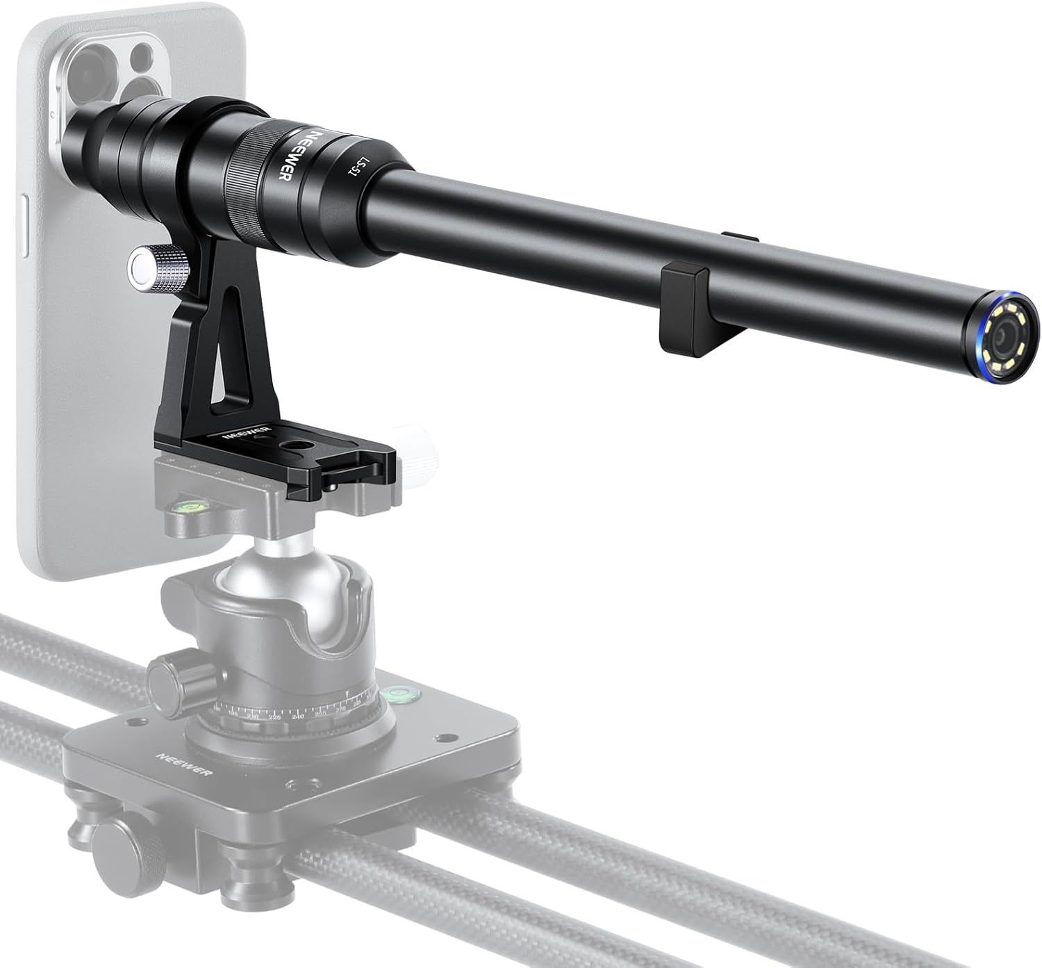 Objetivo macro Neewer de 18 mm 2x para teléfono con rosca de 17 mm, compatible con SmallRig, ShiftCam, jaula SANDMARC para iPhone y Samsung con adaptador de objetivo LS-51