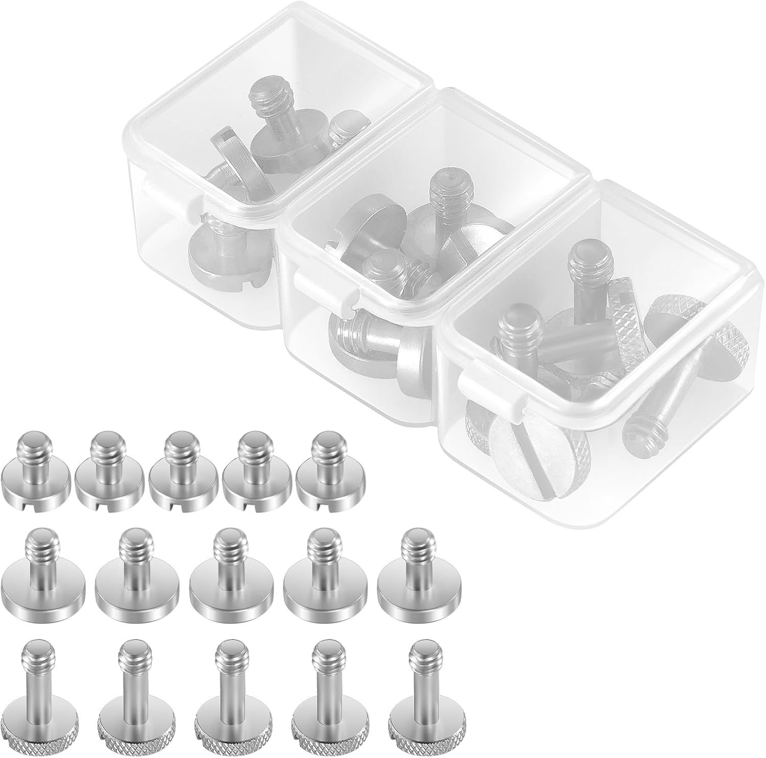Neewer 15-Piece 1/4"-20 Screw Kit with Storage Box, Three Sizes Stainless Steel Quick-Release Camera, Tripod or Mount Screws for Extended Use, UA026