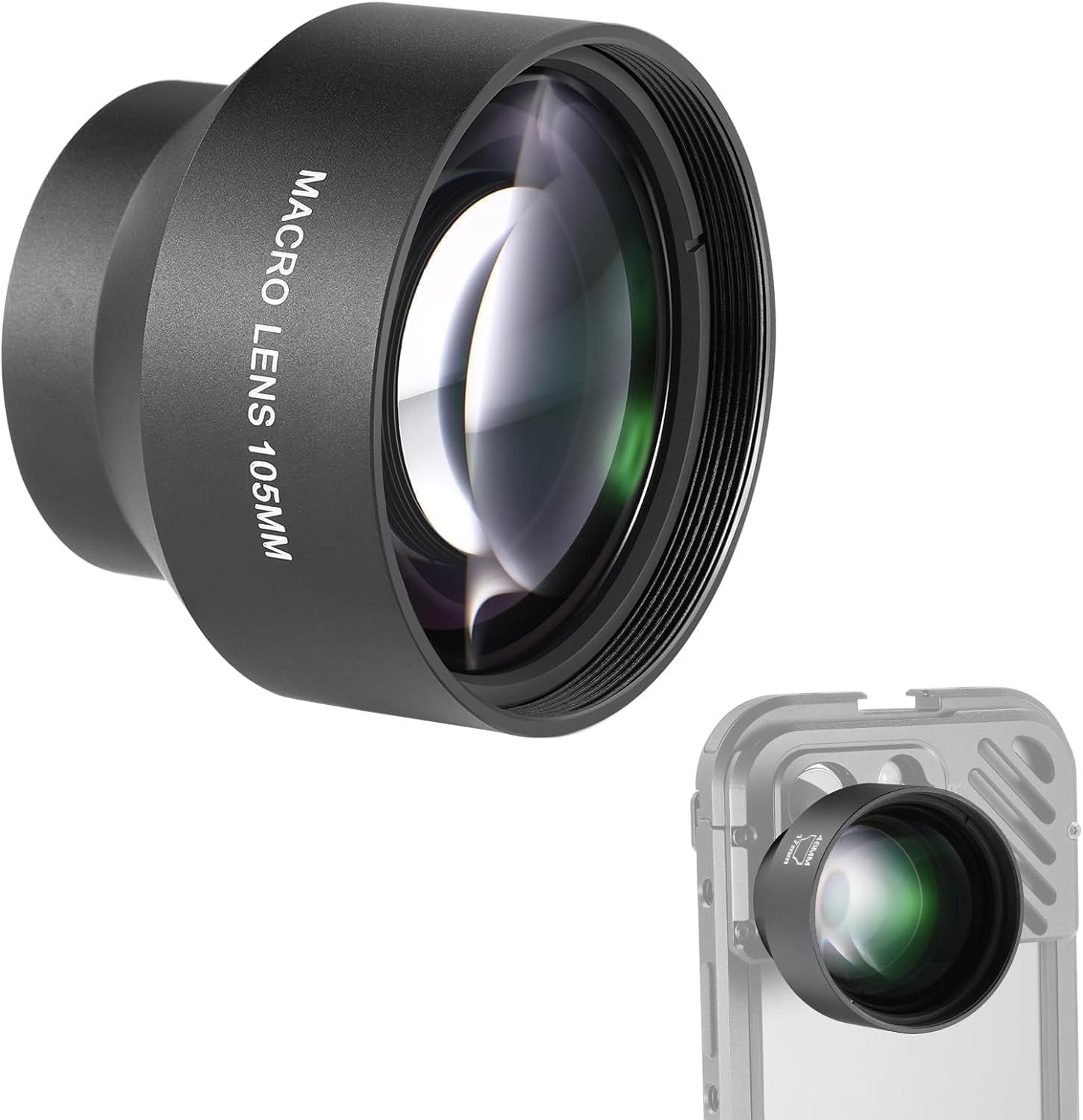 Objetivo Neewer Macro HD 105 mm, solo para placa posterior con rosca de 17 mm
