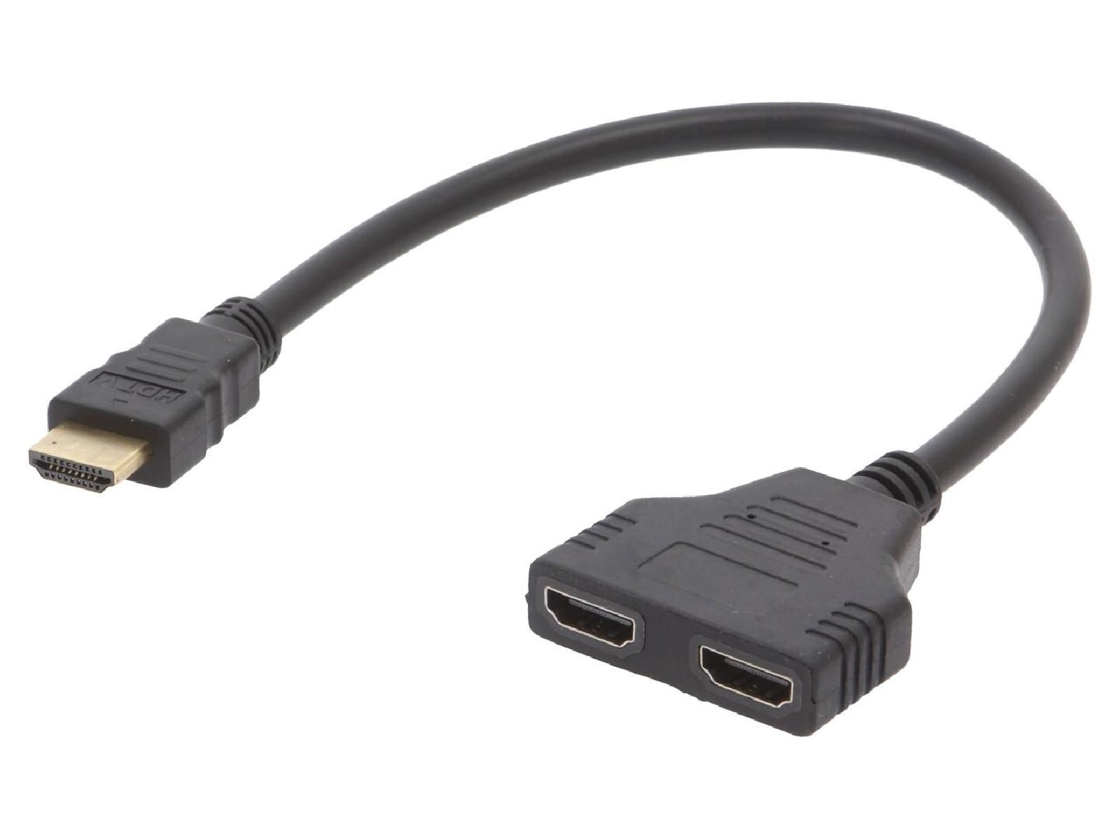 Répartitionneur HDMI ADNAuto, 2 ports, noir