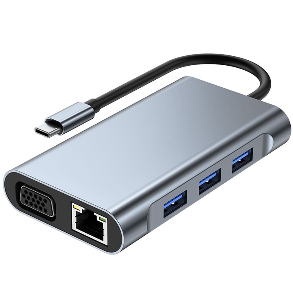USB-C to HDMI 4K and VGA Adapter with USB 3.0 Port, PD 100W, Gigabit Ethernet, SD/TF Card Reader, 8-in-1 Hub for MacBook - E.F.Connection