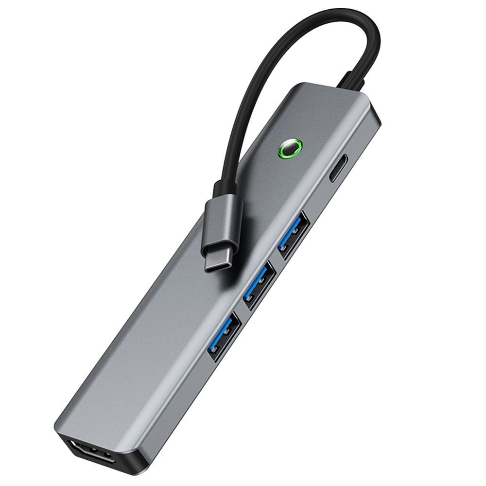 E.F.Connection USB-C to HDMI 4K Adapter with USB 3.0 Port, PD 100W, LED Button, 6-in-1 Hub for MacBook Air/Pro, iMac