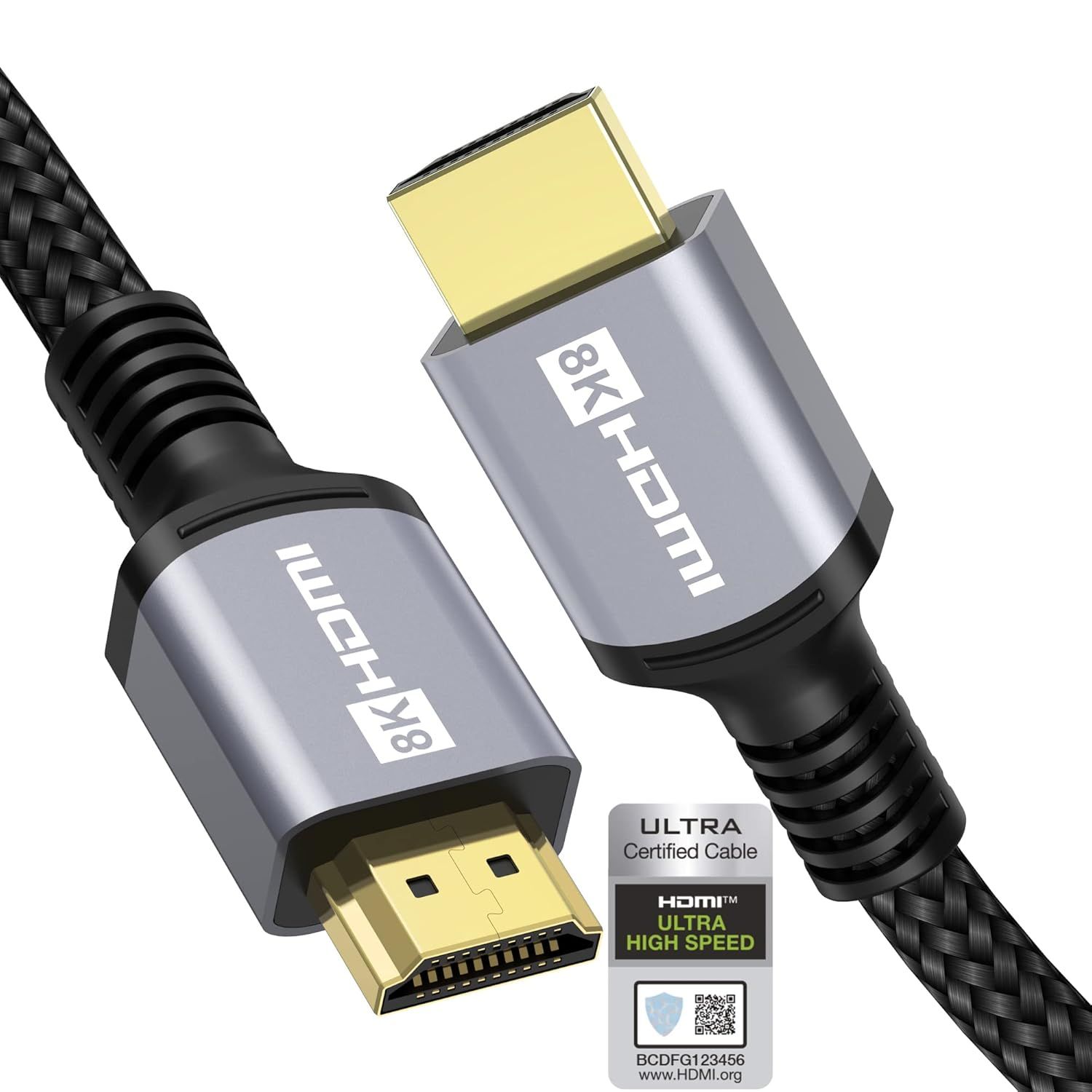GRAINES CREATIVES BY PW 8K HDMI Cable 1m, Certified HDMI 2.1, 48Gbps, 30Hz to 120Hz, Dolby Atmos, Freesync, ARC