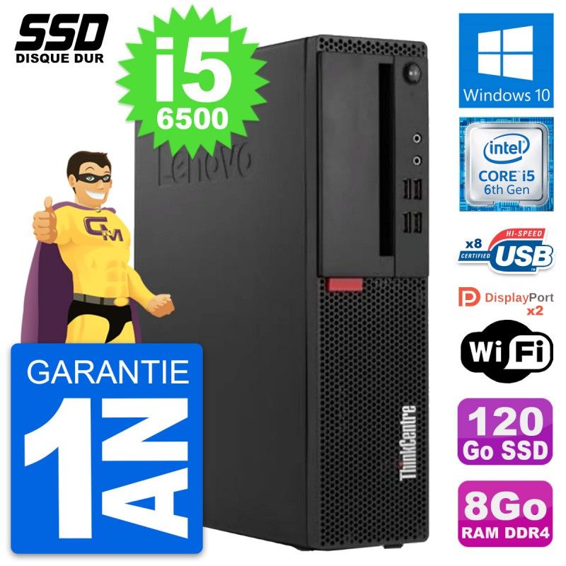 Lenovo ThinkCentre M910s SFF Desktop - Intel Core i5-6500, 8GB RAM, 120GB SSD, Windows 10, WiFi