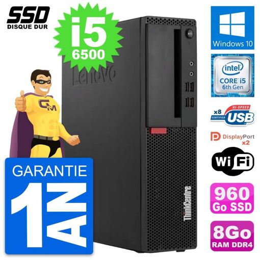 Computadora de escritorio Lenovo ThinkCentre M910s SFF - Intel i5-6500, 8 GB de RAM, 960 GB SSD, Windows 10, WiFi