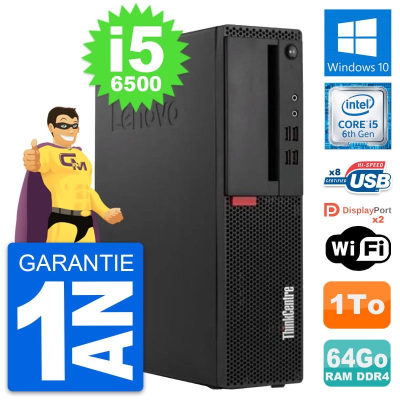 Lenovo ThinkCentre M910s SFF Core i5-6500 64GB RAM 1TB Windows 10 Wifi Desktop PC