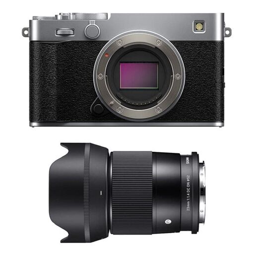 Fujifilm X-E5 Plata + Objetivo Sigma 23mm f/1.4 con Garantía de 3 Años