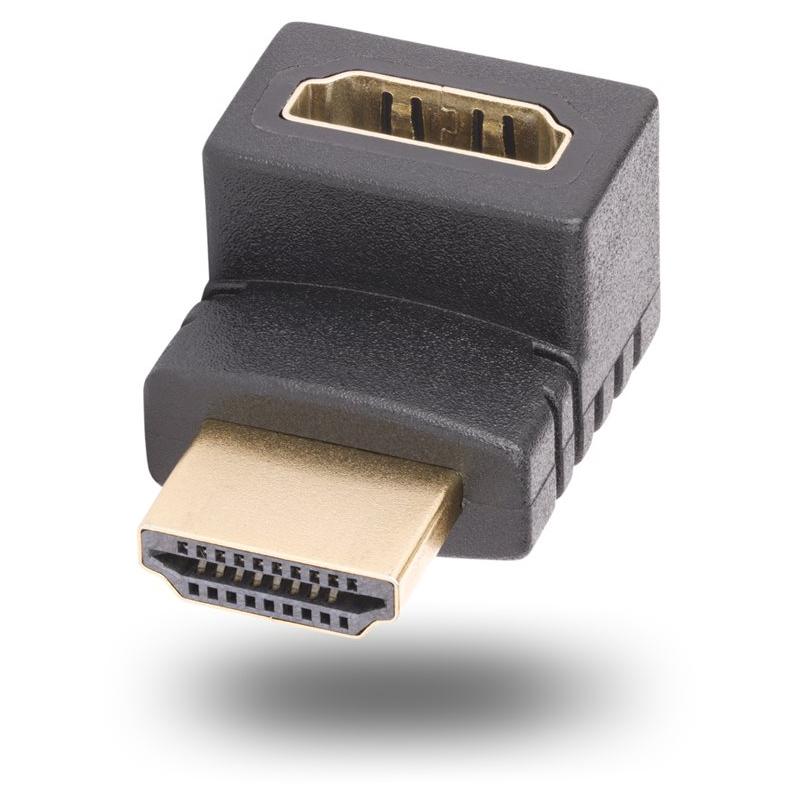 Adaptador HDMI StarTech 2.0 de ángulo vertical, M/F, 4K doblado - Alta velocidad - adaptador HDMI - macho a hembra en posición vertical - negro - pasivo, bidireccional, compatible con 4K60Hz