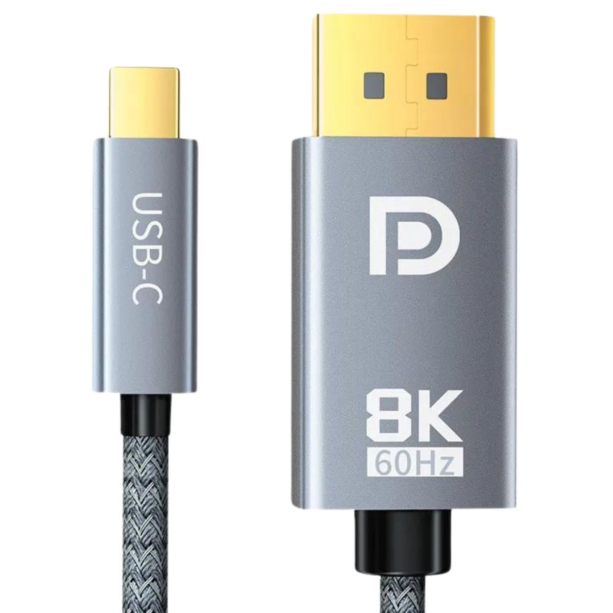 Cable Antiimpacto ¡DisplayPort a USB-C 8K@60Hz 4K@144Hz 32Gbps 150cm