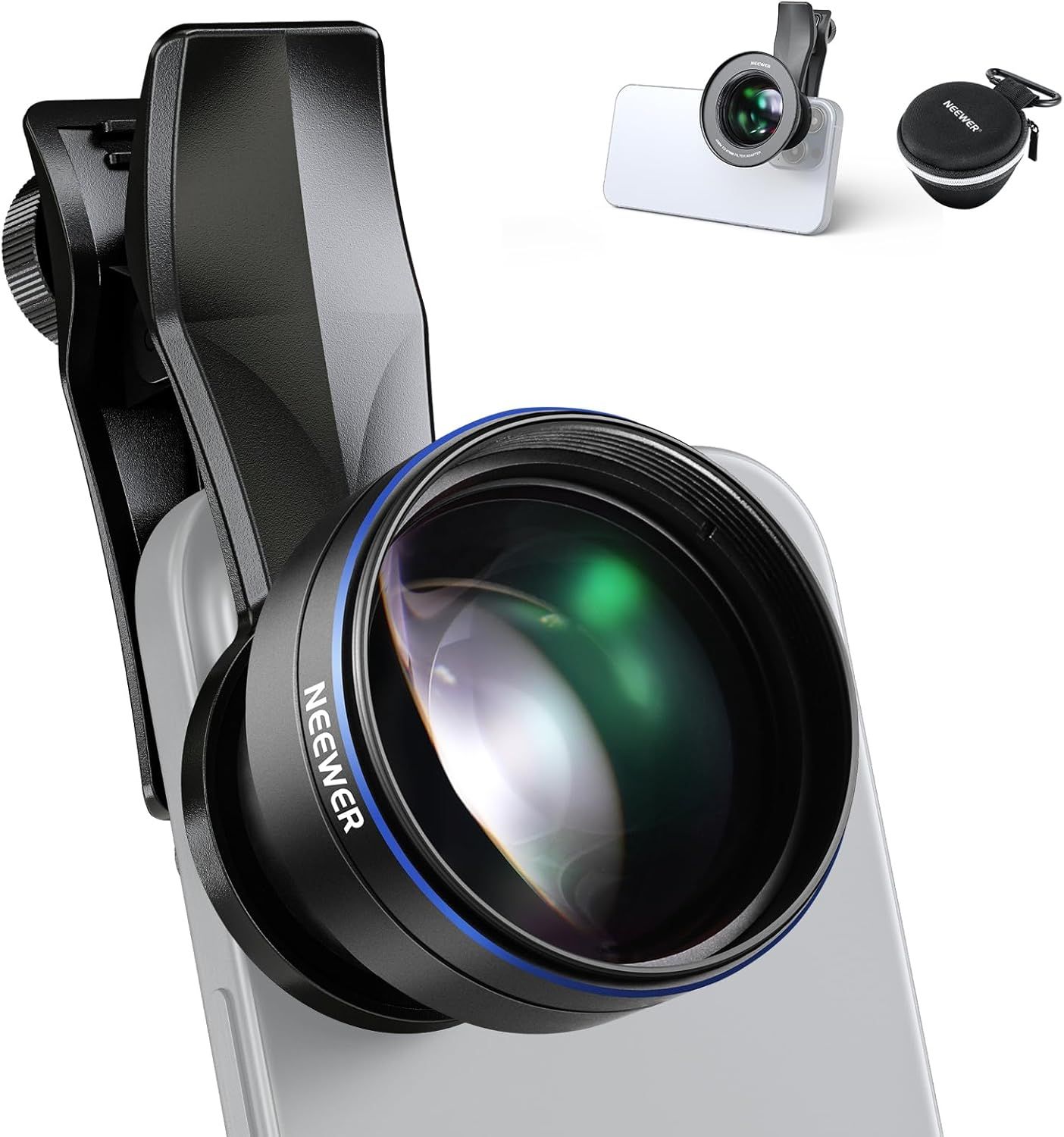 Lente macro Neewer LS-26 Pro de 105 mm con soporte para objetivo del teléfono y anillo adaptador de filtro de 67 mm, para fotografía macro móvil