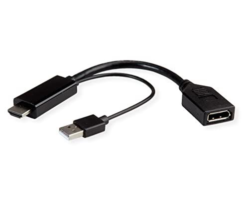 Roline HDMI to DP Adapter, V1.2, 4K60, Black, 0.15m