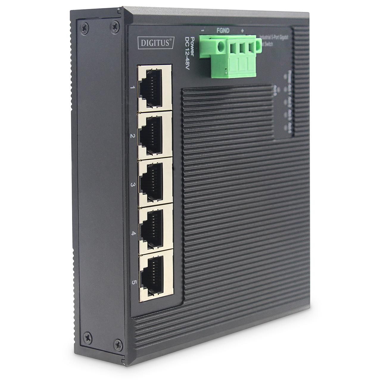 Digitus Gigabit Ethernet Switch 5-Port, Flat, Industrial, Unmanaged