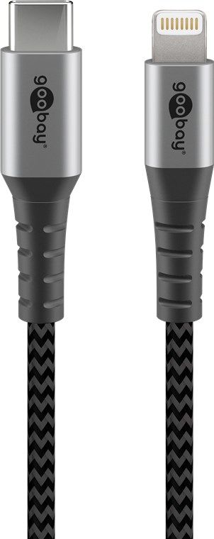 Cable Lightning Goobay 2 m Negro/Gris