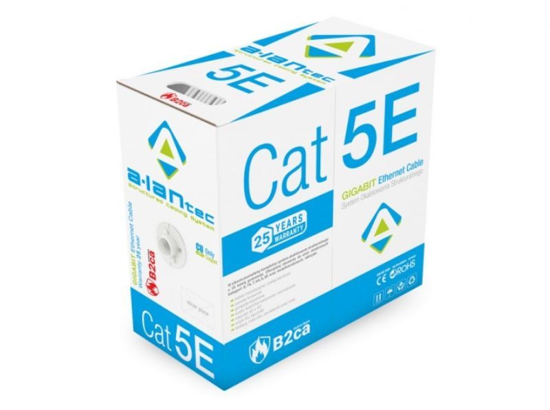 Alantec Cat5e Networking Cable, 305m, Grey