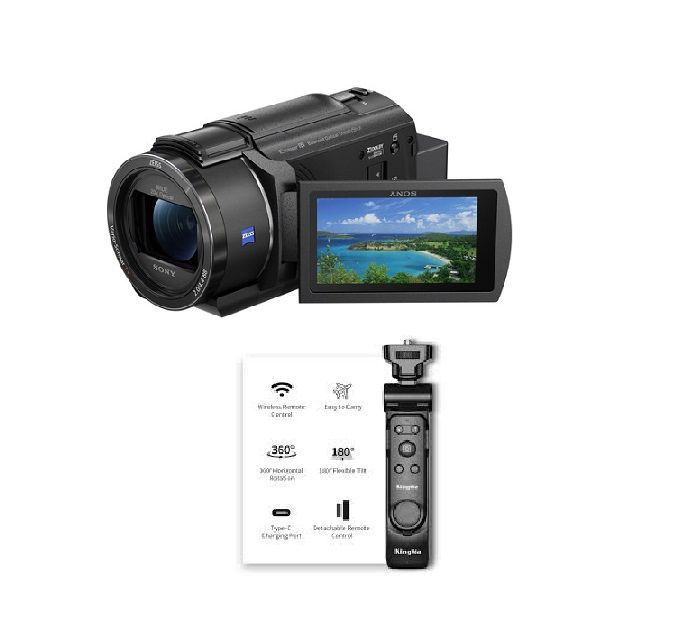 Sony FDR-AX43A UHD Handycam + Kingma BM-SR4 Wireless Tripod