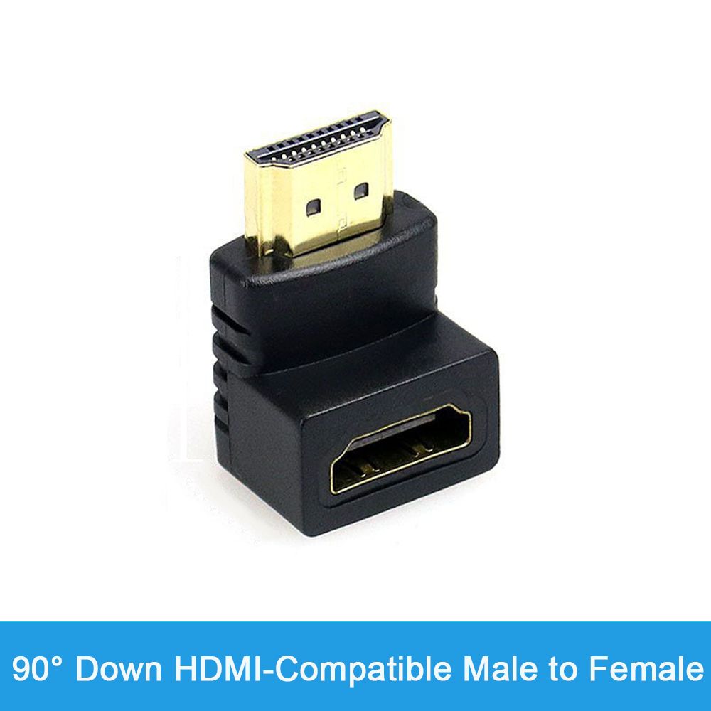 Nipseyteko HDMI Right Angle Adapter, Male to Female, 4K HD Compatible Extender with Mini/Micro Connectors