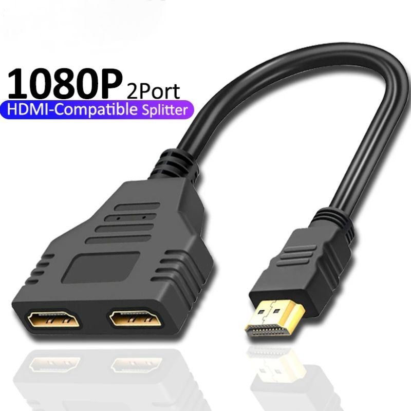 Adaptateur de distribution Nipseyteko HDMI 0,3 m, 1080p, 2 voies Y
