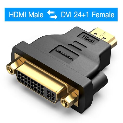 Adaptateur de câble Vention DVI vers HDMI bidirectionnel Nipseyteko (24 + 1 mâle à HDMI femelle)