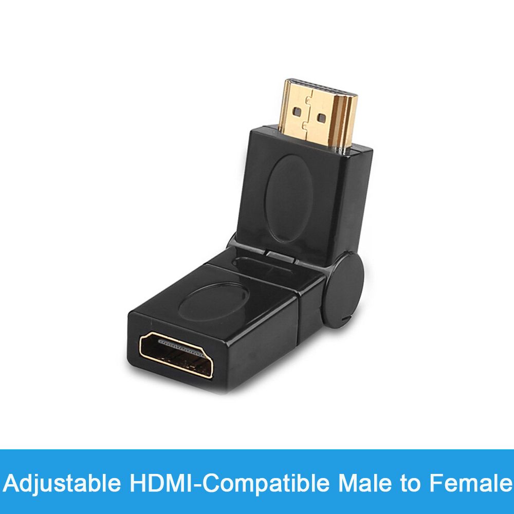 Nipseyteko Adjustable HDMI Adapter 90-270 Degree Angle, 4K HD Connector, Mini/Micro Compatible Extension