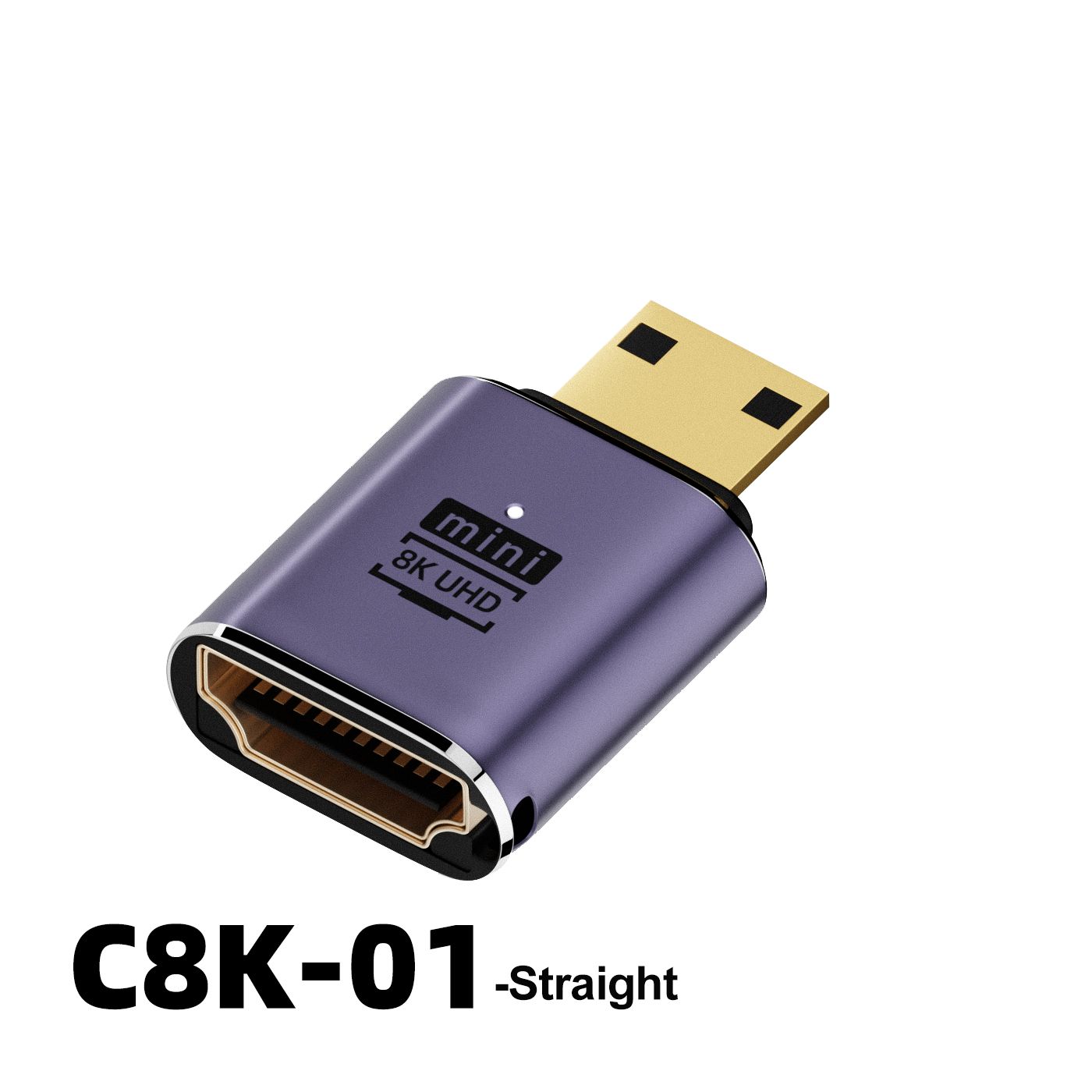 Nipseyteko HDMI Right Angle Adapter - 90 Degree Male to Female Converter, 8K HD Connector, Mini/Micro Compatible Extender