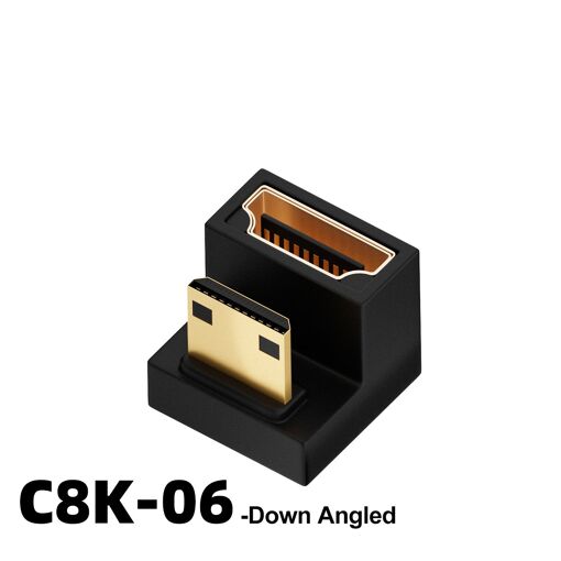 Nipseyteko Right Angle HDMI Male to Female Adapter 90°, 270° Flexible, 8K HD Compatible Mini/Micro Extension