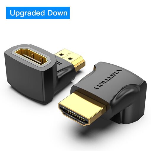 Adaptador HDMI de 2 piezas de Nipseyteko con ángulo de 90 grados, macho a hembra, conector HD 4K para HDTV, PS4, computadora portátil, caja de televisión