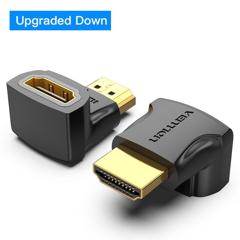 Nipseyteko 2-Piece HDMI 90 Degree Adapter, Male to Female, 4K HD Connector for HDTV, PS4, Laptop, TV Case