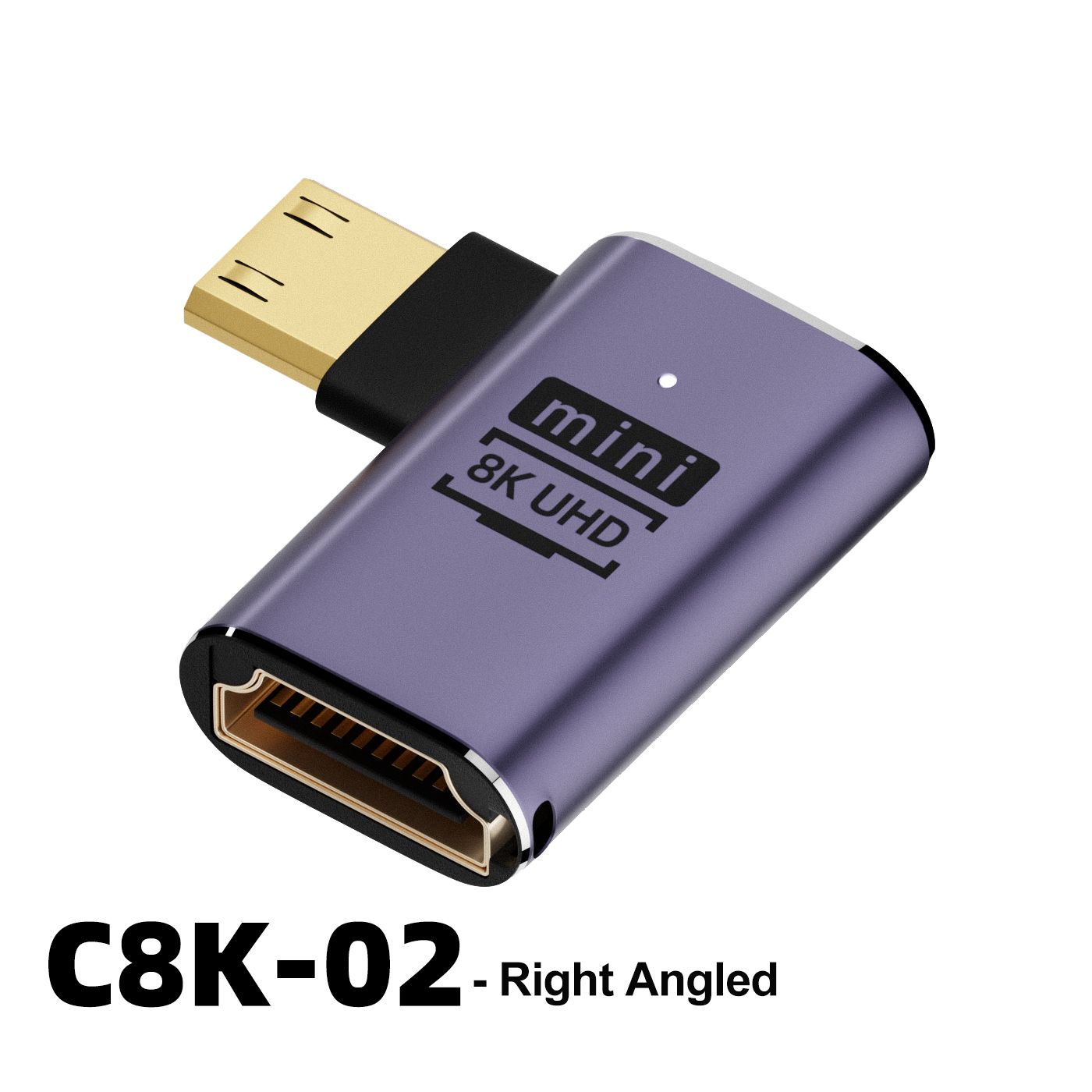 Nipseyteko Compatible HDMI 90 Degree Right Angle Adapter (Male to Female), HD 8K Connector, Mini/Micro Prolonger