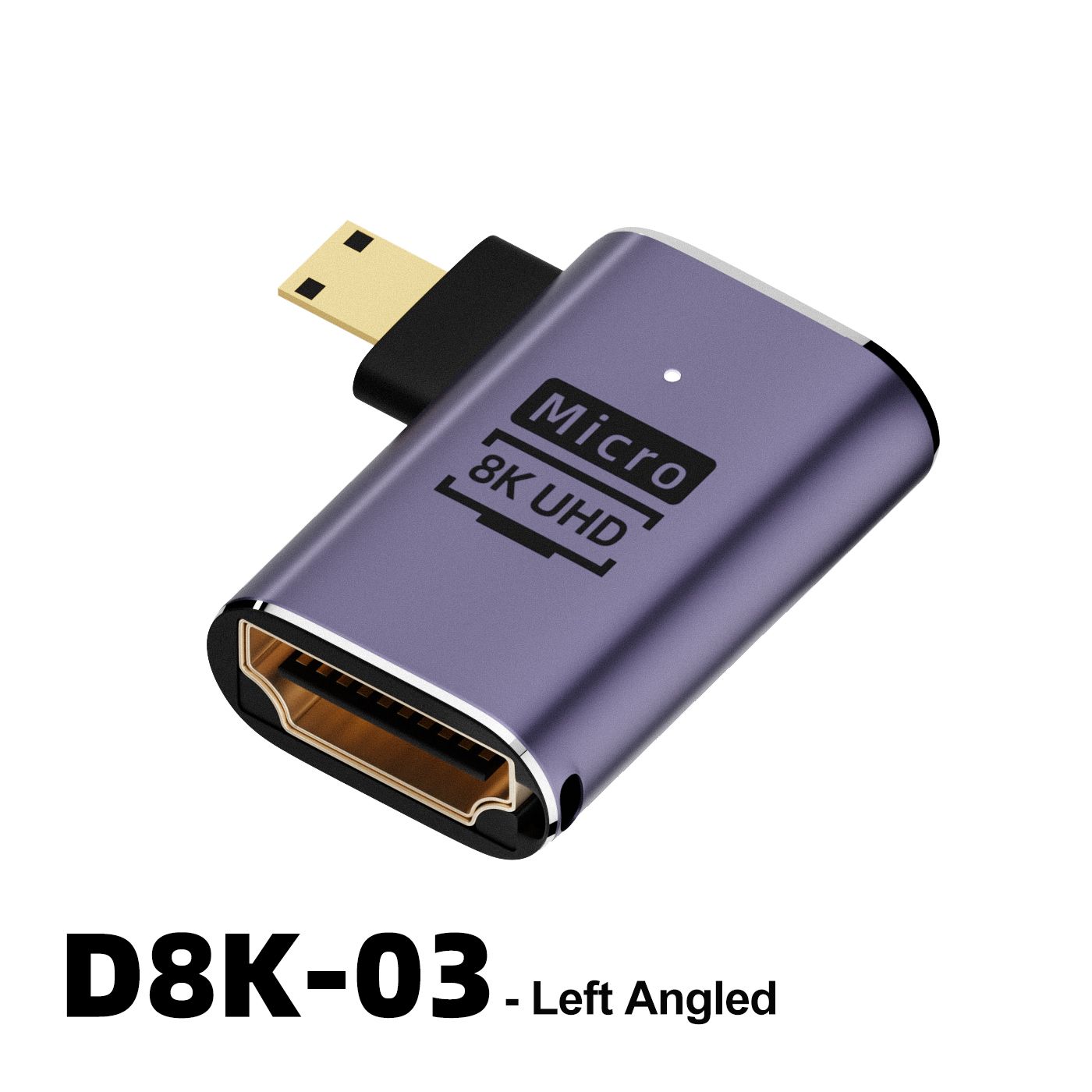 Nipseyteko Right Angle HDMI Male to Female Adapter, 90 Degrees, 8K Compatible, Mini/Micro Extension