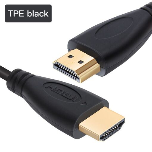 Câble HDMI Haute Vitesse Nipseyteko, 1,5 m, Noir en TPE avec Plaquage Or