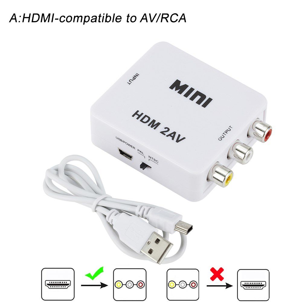 Nipseyteko HD 1080P Video Splitter to AV RCA with L/R Audio, HDMI Converter
