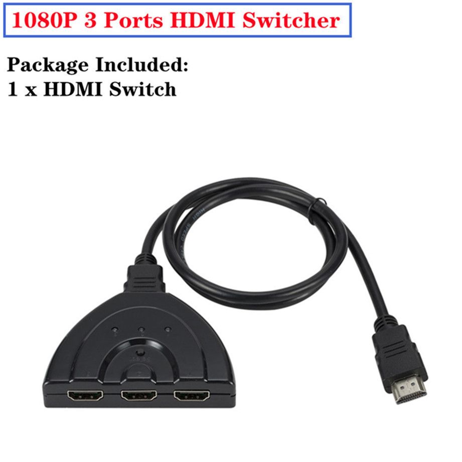 Nipseyteko 0.5m HDMI Cable Splitter 4K 2K 3x1 HD 1080P, Video Switch Adapter, 3 Inputs 1 Output, Hub for Xbox PS4 DVD HDTV PC Laptop TV