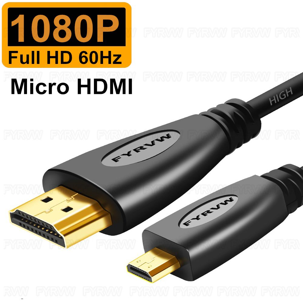 Nipseyteko 5m Micro HDMI to HDTV 4K Cable - 1080P, ABS, Compatible with GoPro, Raspberry Pi 4, Sony A6000, Nikon, Yoga 3