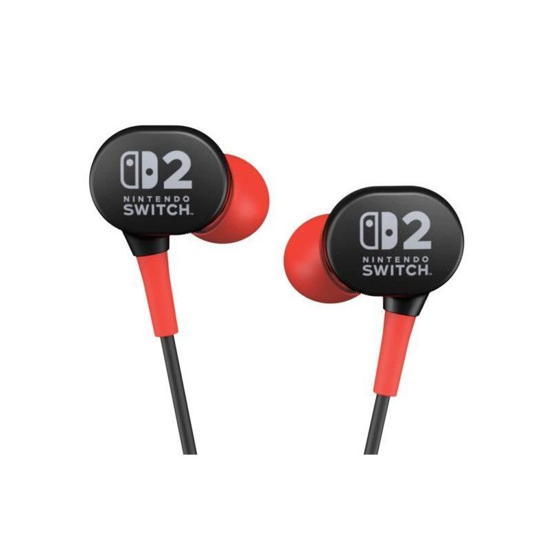POWER A Nintendo Switch 2 Wired Earphones - Black and Red