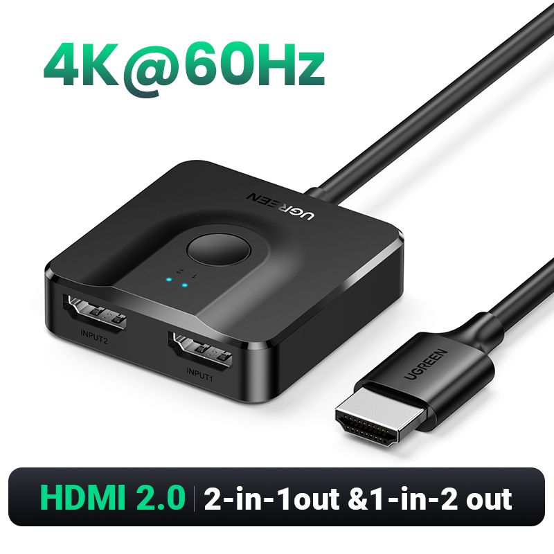 Nipseyteko HDMI Switch - 2-in-1 HDM 2.1 Splitter, 8K 60Hz, 4K 120Hz for TV, Xbox Series X/S, PS5