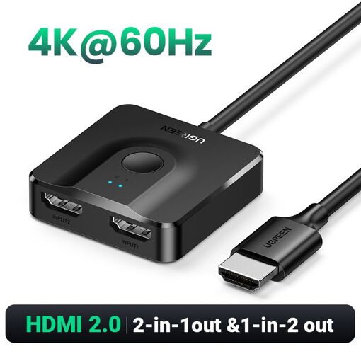 Nipseyteko HDMI Switch - 2-in-1 HDM 2.1 Splitter, 8K 60Hz, 4K 120Hz for TV, Xbox Series X/S, PS5