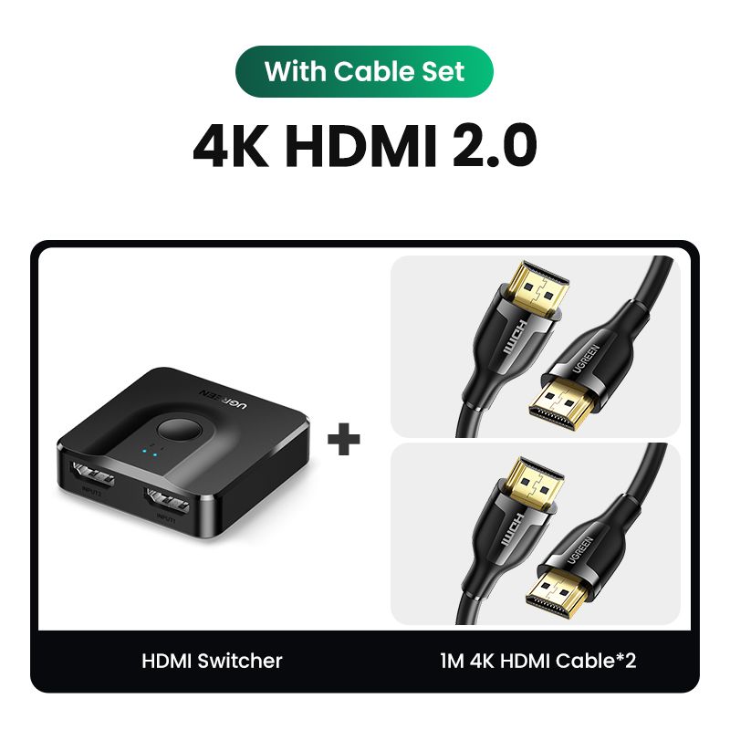 Nipseyteko HDMI Switch - 2-in-1 HDMI 2.1 Cable, 8K 60Hz, 4K 120Hz for TV, Xbox Series X/S, PS5, Monitors