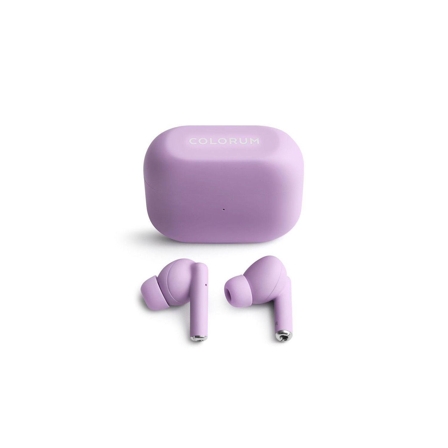 Auriculares Bluetooth Forever Colorum TWS - Lila - Bajo potente - Micrófono Bluetooth - Carga rápida USB-C - Compatibles con Android e iOS